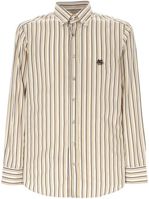 White/yellow cotton stripe shirt ETRO | MRIB000499TR548S8452