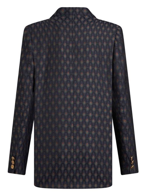 Giacca jacquard in lana blu/multicolore ETRO | WRCA003599TJ223B0065