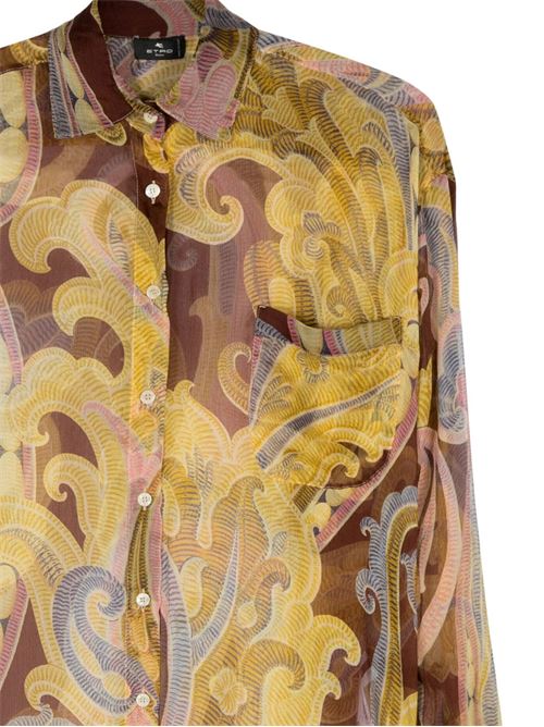 Chocolate brown/multicolour silk shirt ETRO | WRIA002899SA1F4X0826