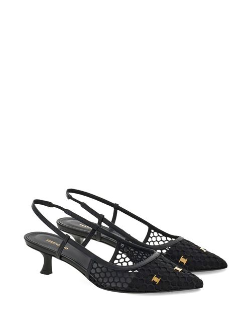 black sandals with embossed logo FERRAGAMO | 01I1547748051C