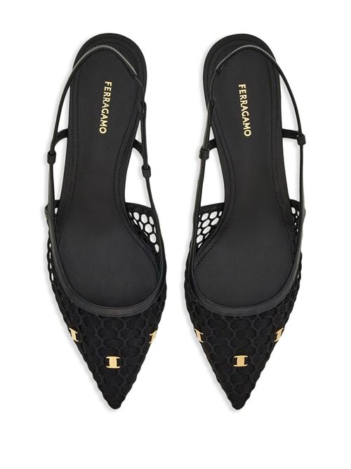 black sandals with embossed logo Ferragamo | 01I1547748051C