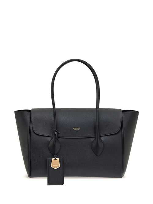 Borsa tote in pelle con placca logo Ferragamo | 218343770541