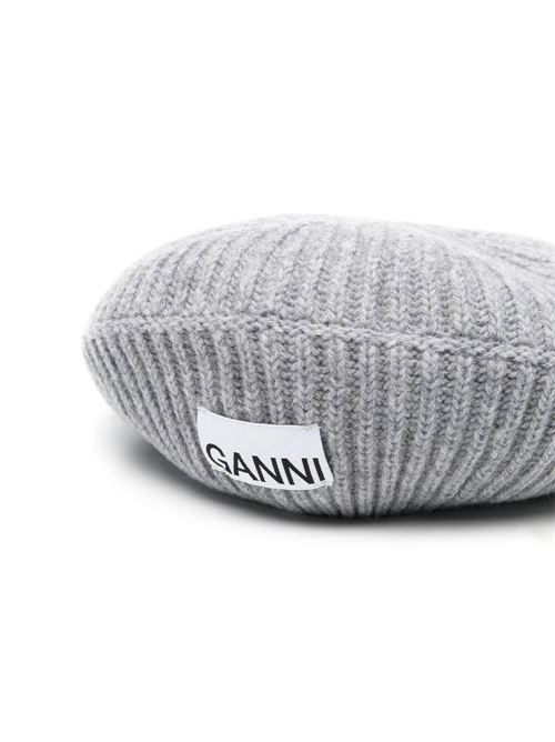 Light grey wool hat Ganni | A4430921