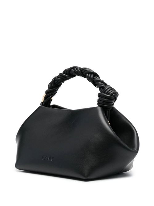 Borsa tote Bou nera con manico intrecciato Ganni | A5241099