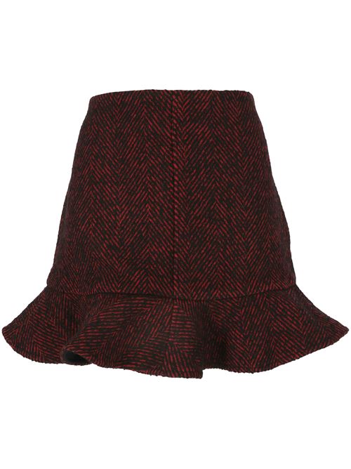 Red Herringbone Wool Mini Skirt Ganni | F9692047