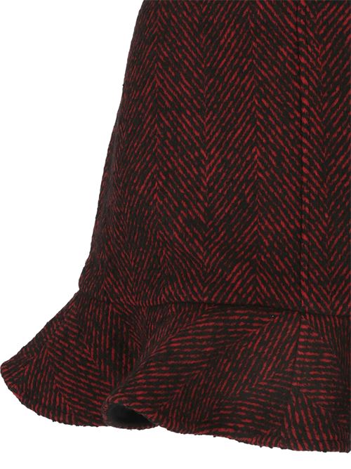 Red Herringbone Wool Mini Skirt GANNI | F9692047