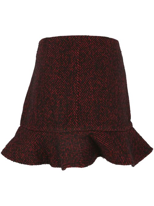 Red Herringbone Wool Mini Skirt GANNI | F9692047