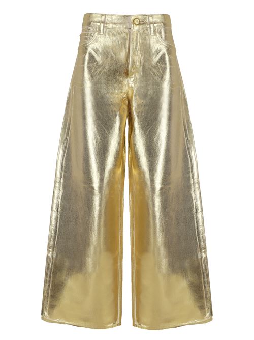 Gold-tone organic jeans Ganni | J1481135