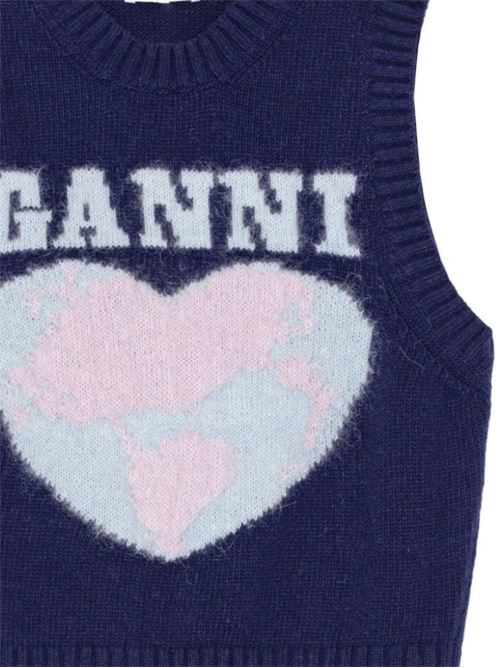 Canotta con cuore a intarsi Ganni | K2219683