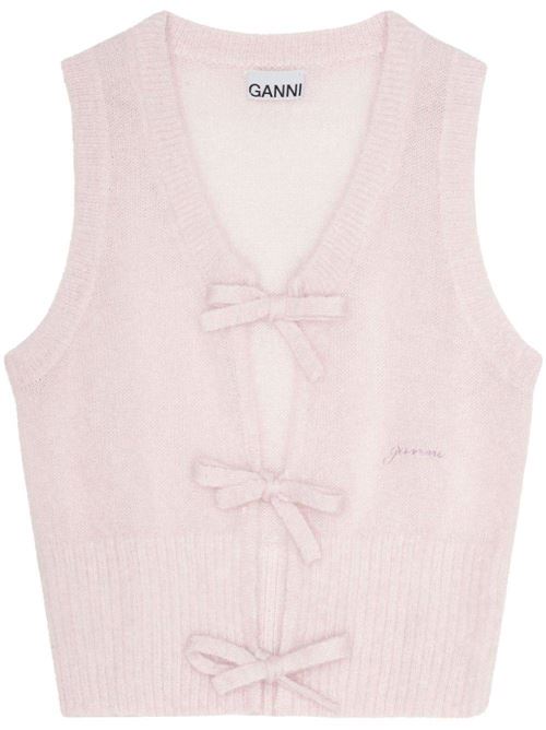 Light pink embroidered gilet GANNI | K2268395