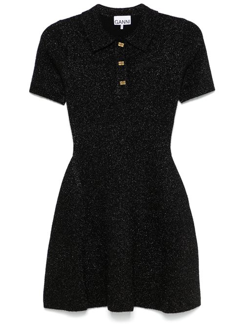 Black knitted construction dress Ganni | K2324099