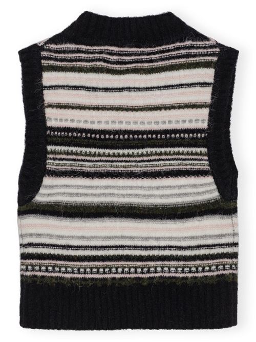 Black/white knitted gilet Ganni | K2327099