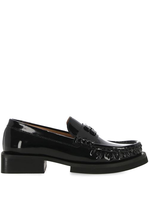 Black faux leather patent loafer Ganni | S2635099