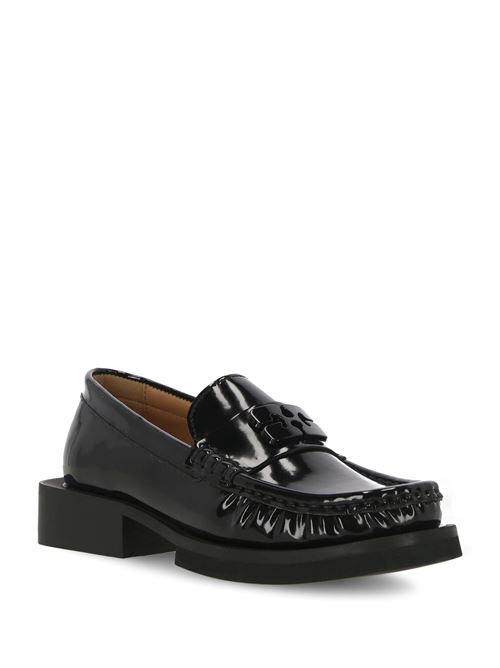 Black faux leather patent loafer Ganni | S2635099