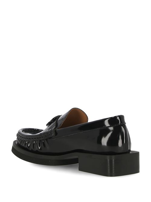 Black faux leather patent loafer Ganni | S2635099