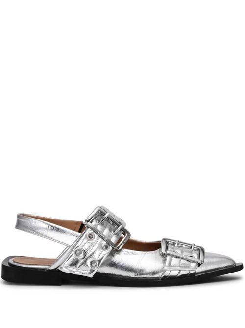 Silver-tone recycled polyester ballerina GANNI | S2725018