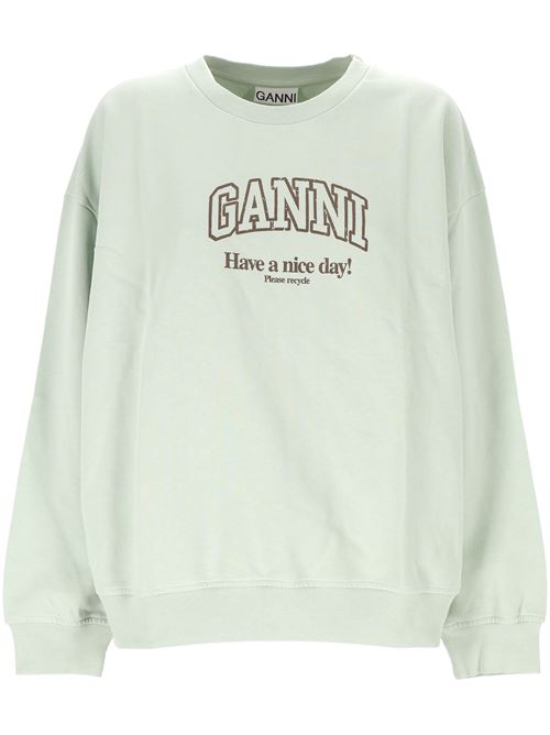 Aqua green organic sweatshirt Ganni | T3945073