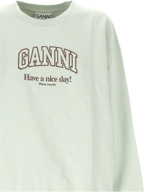 Aqua green organic sweatshirt Ganni | T3945073