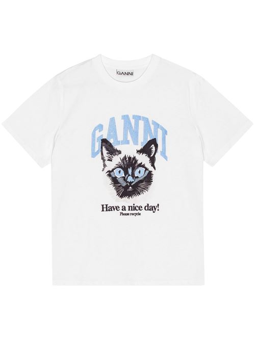 Cat Relaxed T-shirt Ganni | T4005151