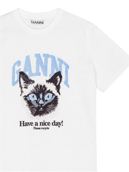 Cat Relaxed T-shirt Ganni | T4005151