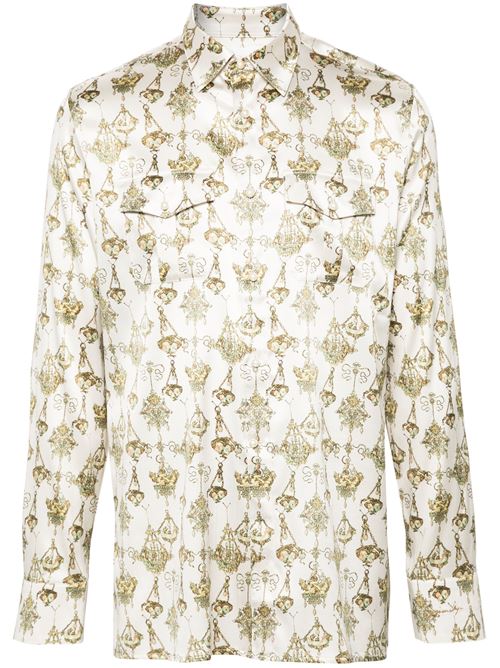 Shirt with chandelier print in silk GIVENCHY | BM612415S4182