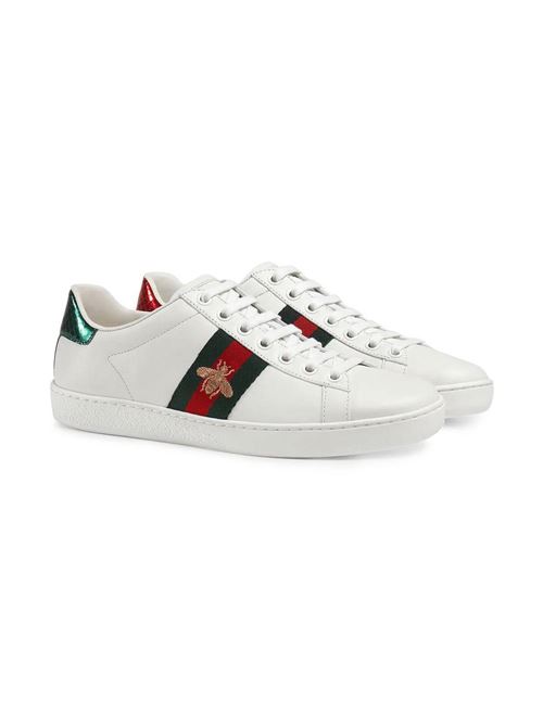 White leather embroidered Ace sneakers Gucci | 43194202JP09064