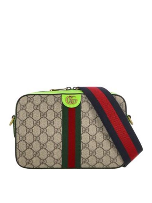 Beige/neon green GG Supreme canvas bag Gucci | 699439FADIC9761