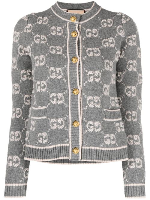 Grey/cream white wool bouclé jacket Gucci | 713300XKCNA1130