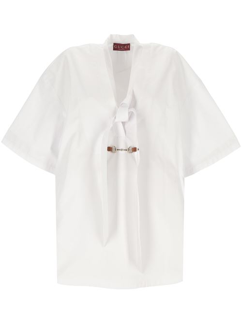 COTTON POPLIN DRESS WITH BIT Gucci | 784903Z8BSW9692