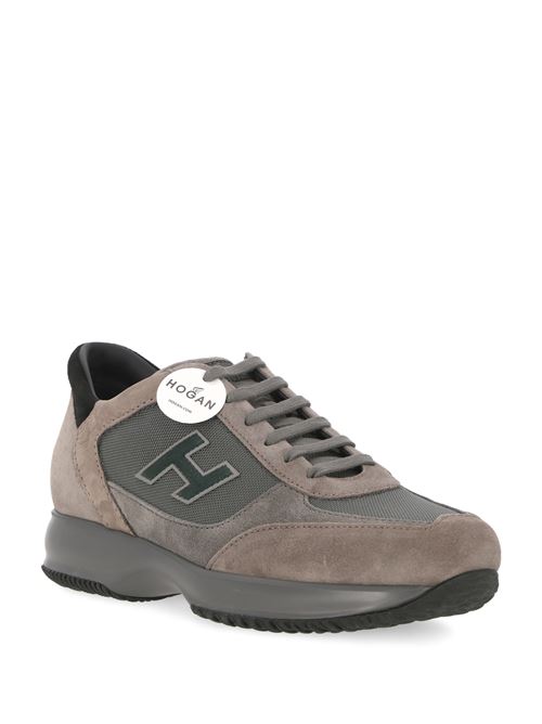 Sneaker con pannelli grigio/nero/marrone HOGAN | HXM00N0Q101N77415J