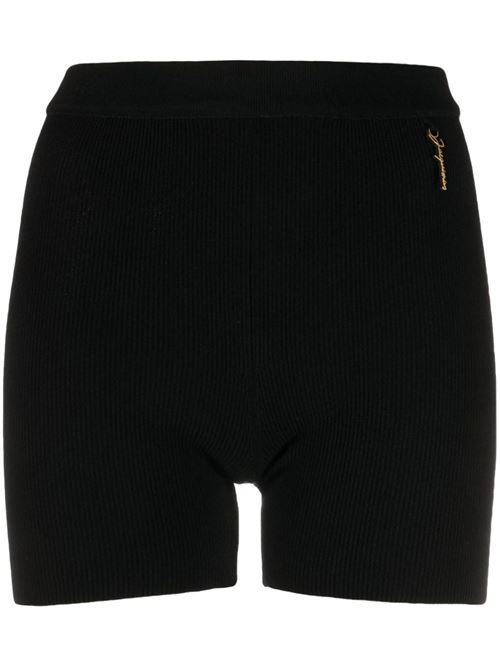 black gold-tone logo plaque Shorts Jacquemus | 231KN5032060990