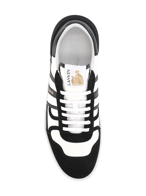 Black/white suede sneaker LANVIN | FMSKDK00NYLOA240110