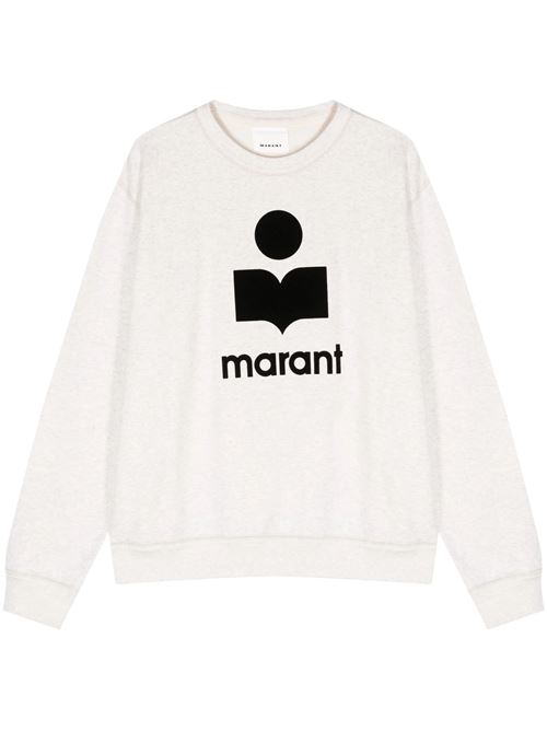 White sweatshirt with logo print in the front MARANT | SW0029HAB1M18H23EC