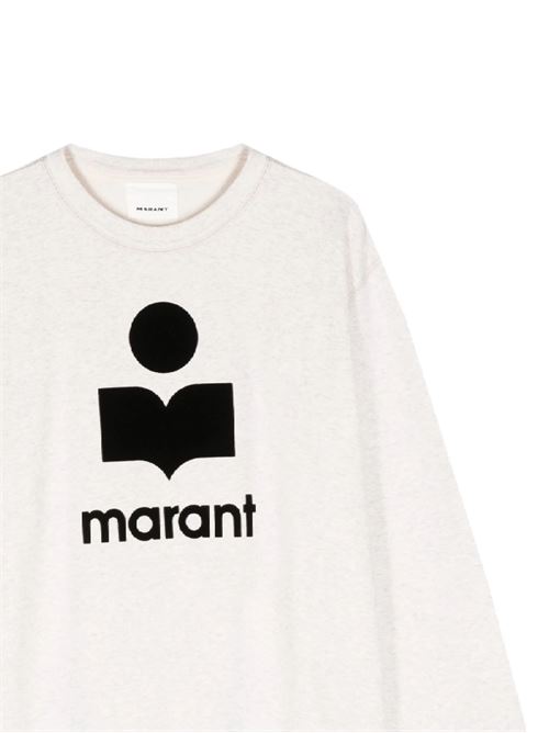 White sweatshirt with logo print in the front MARANT | SW0029HAB1M18H23EC