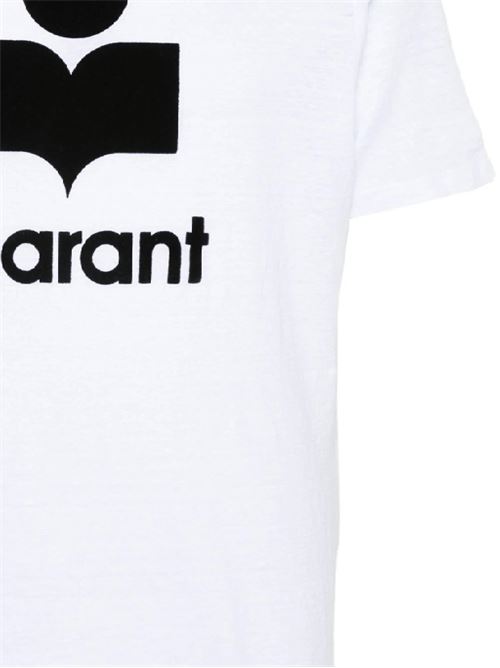 White t-shirt with logo print in the front MARANT | TS0045HAB3N09H20WH