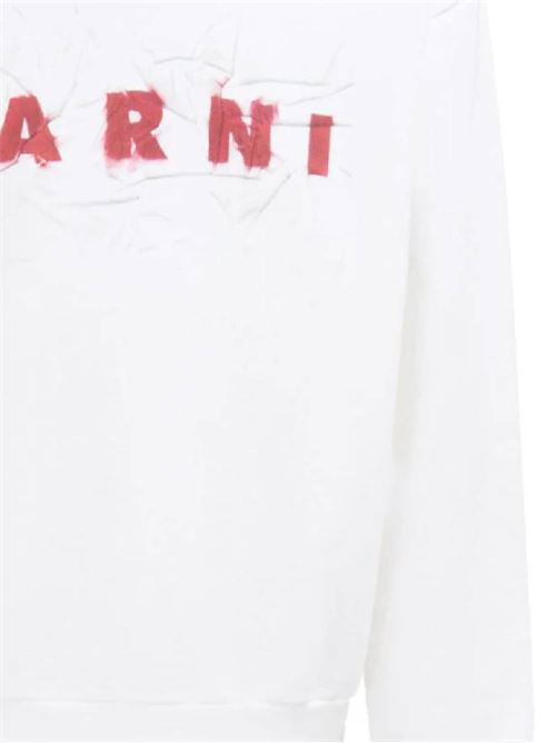 white cotton logo print sweatshirt Marni | FUMU0074PPUSCW96LOW02