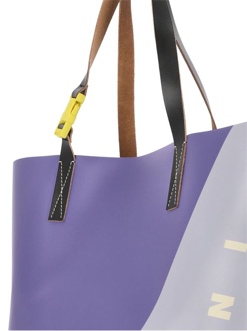 Tribeca Shopping Bag viola e blu con etichetta Marni Marni | SHMQ0037A2P7948ZO825