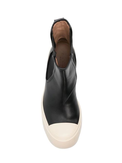 stile slip-on in pelle nera/crema logo in rilievo Marni | TCZU000402P272200N99