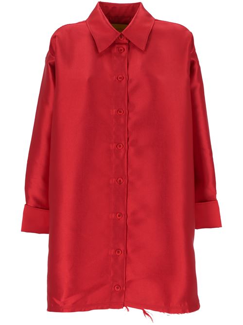 Camicia in raso rosso Marques'Almeida | AW24TP0541MKRDRED