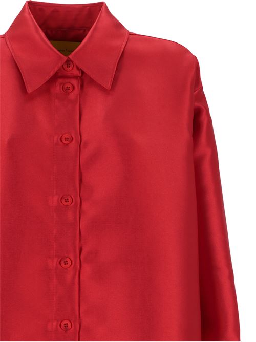 Red satin shirt Marques'Almeida | AW24TP0541MKRDRED