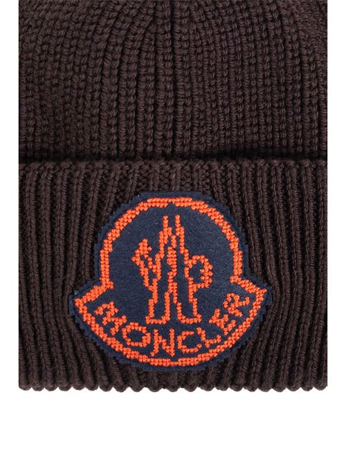 Brown wool logo hat Moncler | 913B000-19M1282687