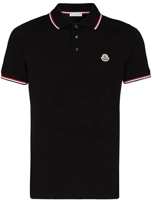 Polo in cotone nero Moncler | 918A703-0084556999