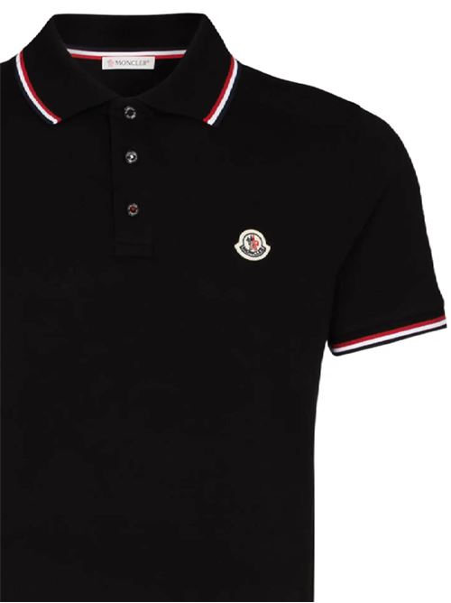 Polo in cotone nero Moncler | 918A703-0084556999