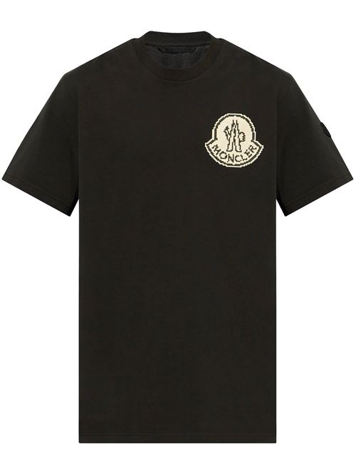 Black/white cotton logo t-shirt Moncler | 918C000-0483927998