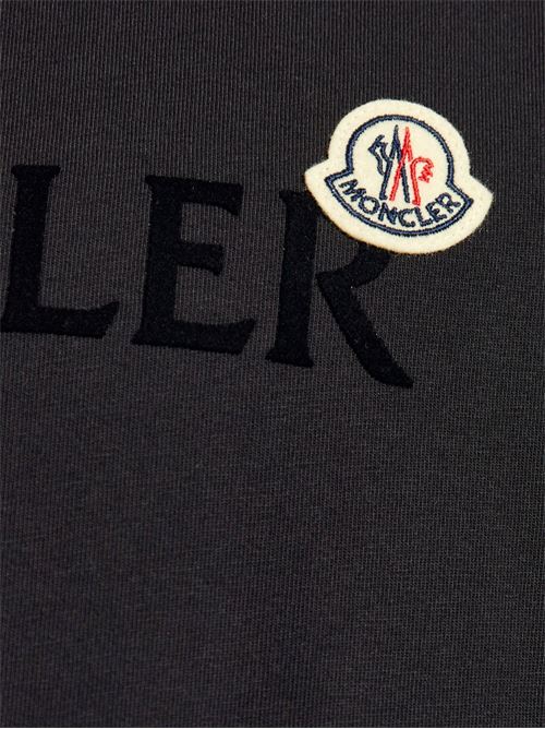 Cotton flocked logo t-shirt Moncler | 918C000-248390T778