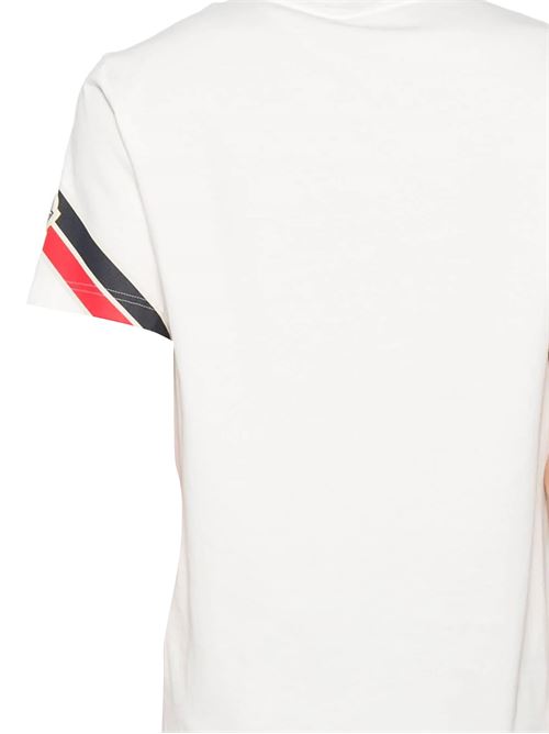 White cotton stripe detailing t-shirt Moncler | 918C000-2989AKK032