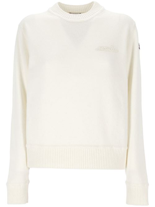 White virgin wool-cashmere logo knit Moncler | 939C000-05M4281035