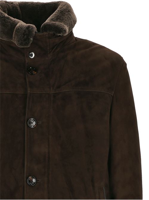 Dark brown suede jacket MOORER | CLEROSURU0202