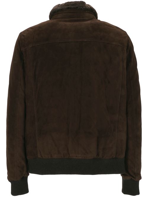 Dark brown suede jacket MOORER | CLEROSURU0202