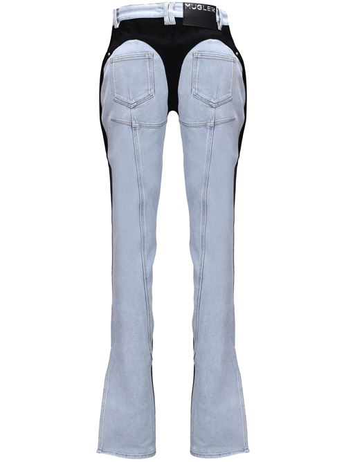 Light blue/black cotton denim Mugler | 24F6PA0445211B8999